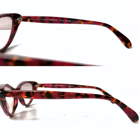Anglo American Optical Vintage Cat Eye Eyewear Red End of Day Tortoise 'SALINAS' - Picture 6 of 16